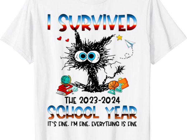 Funny teacher i survived last day of the school year 2024 t-shirt