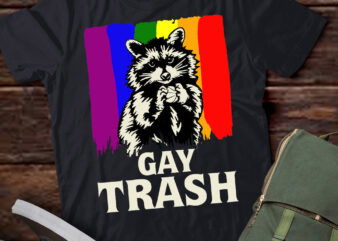 Gay Trash Shirt Raccoon LGBT Rainbow Gay Pride Month Vintage T-Shirt ltsp