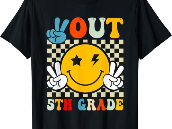 Groovy peace out 5th grade graduation last day of school t-shirt