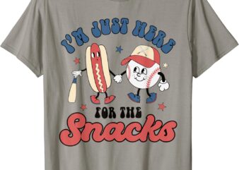 I’m Just Here For The Snacks Baseball 4th Of July Hot Dog T-Shirt