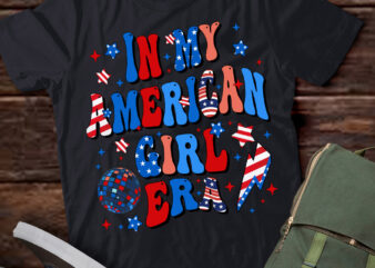 In My American Girl Era Retro 4th of July Fourth Groovy T-Shirt ltsp