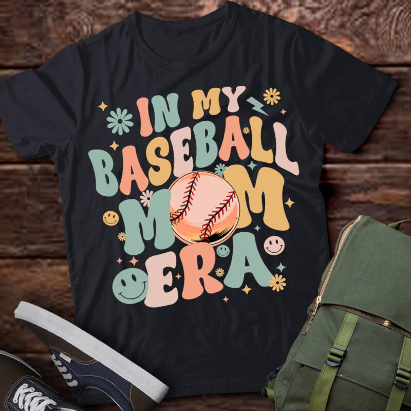In My Baseball Mom Era Groovy Baseball Mom Team Mother_s Day Sweatshirt PN