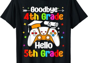 Kids Goodbye 4th Grade Hello 5th Grade Graduation Gamer T-Shirt