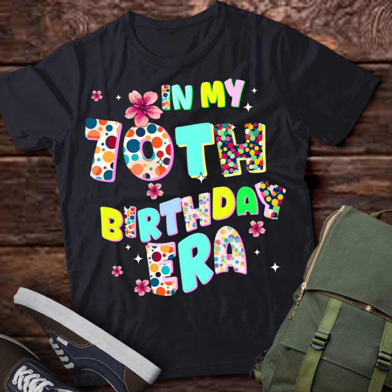 Kids In My 10th Birthday Era Girl Gifts Seven Bday 7 Year Old T-Shirt ltsp