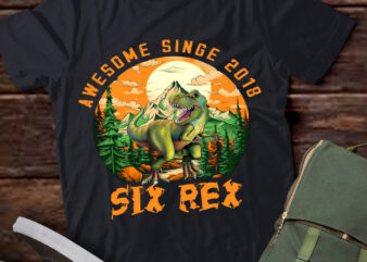 Kids Six Rex 6rd Birthday Shirt Third Dinosaur 6 Year Old T-Shirt ltsp