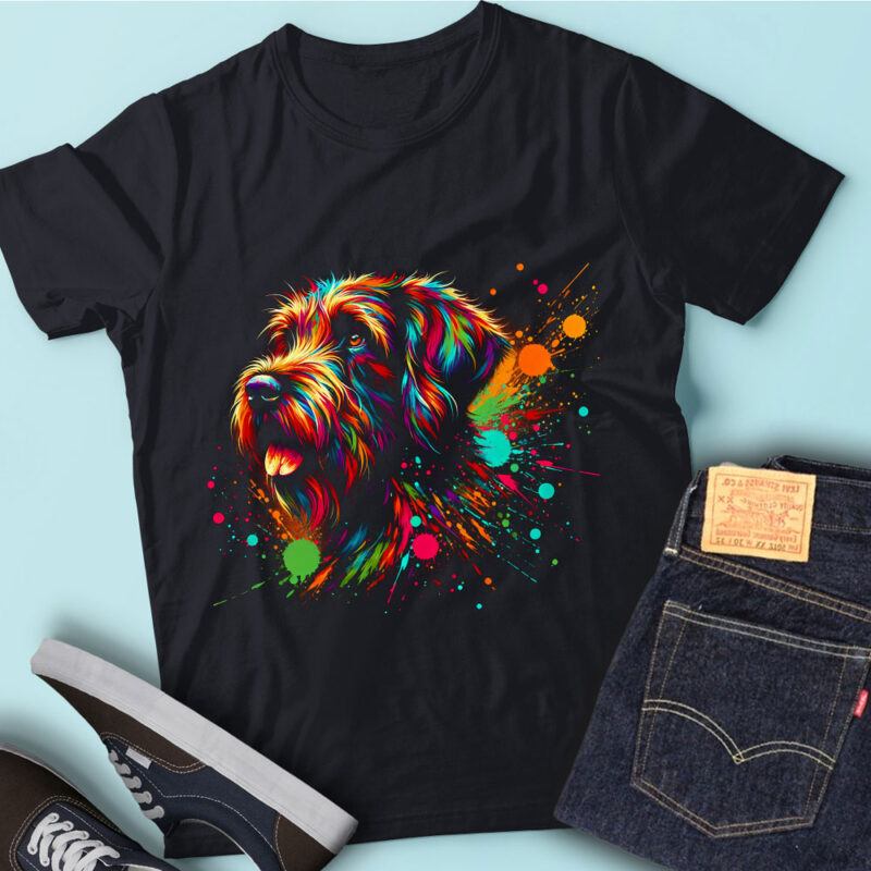 LT04 Colorful Artistic Wirehaired Pointing Griffons Funny Dog