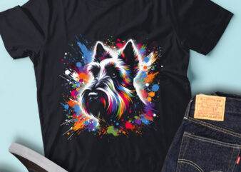 LT07 Colorful Artistic Scottish Terriers Funny Dog Lover
