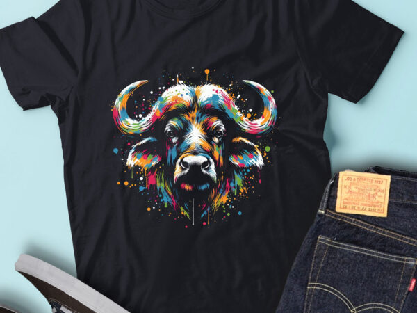 Lt68 colorful artistic buffalo bright bison vibrant animal t shirt vector graphic