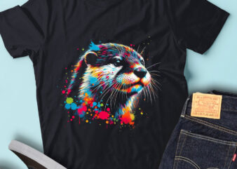 LT71 Colorful Artistic Otter Animal Design Nature Lovers