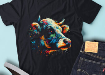 LT72 Colorful Artistic Cows Farm Animal Art Cow Portrait