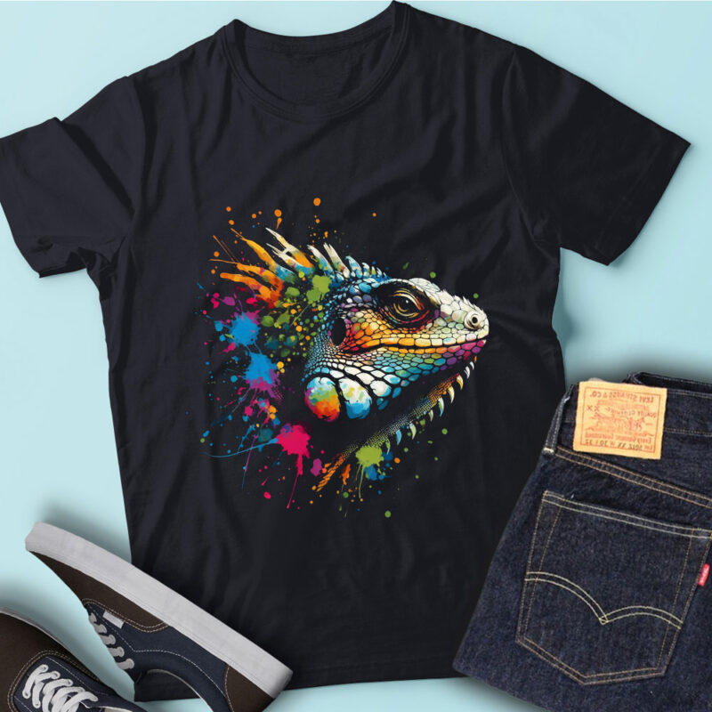 LT76 Colorful Artistic Reptile Pop Art Lizard Nature Animal