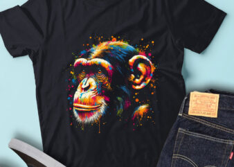 LT88 Colorful Artistic Chimpanzee Splash Art Animal Portrait