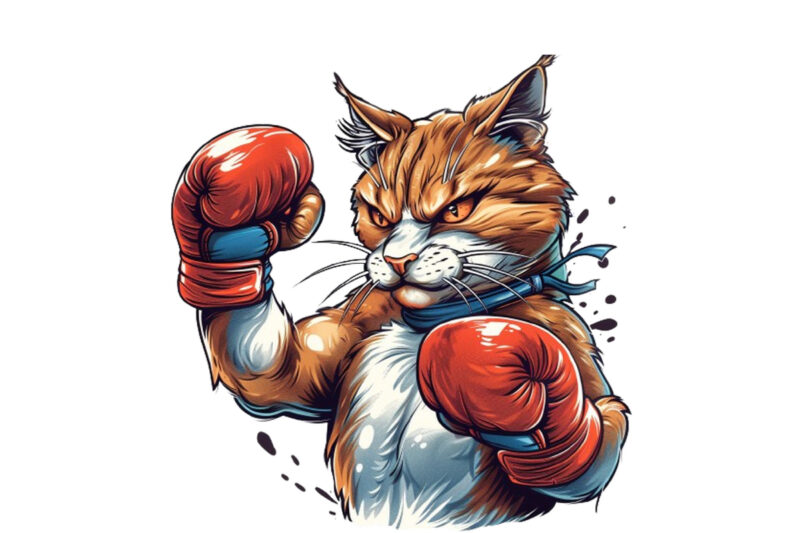 Boxing Cat Clipart