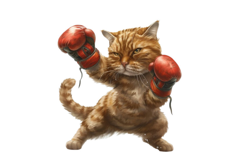 Boxing Cat Clipart