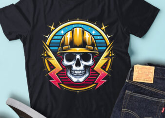 M173 Retro Electrician Skull Funny Electrician Vintage