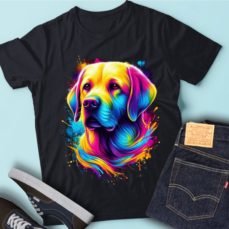 M231 Colorful Artistic Retriever Cute Dog Lover