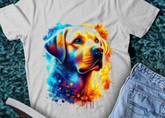 M232 Colorful Artistic Retriever Cute Golden Dog Lover t shirt designs for sale