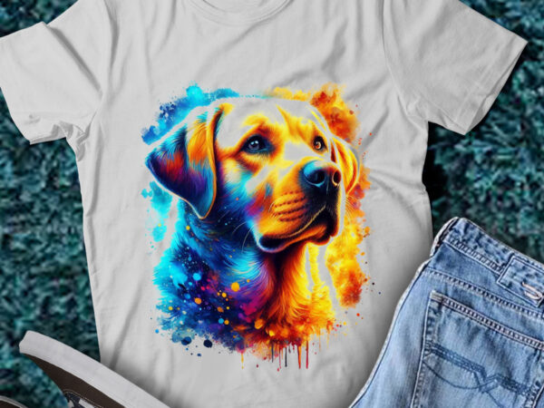M232 colorful artistic retriever cute golden dog lover t shirt designs for sale