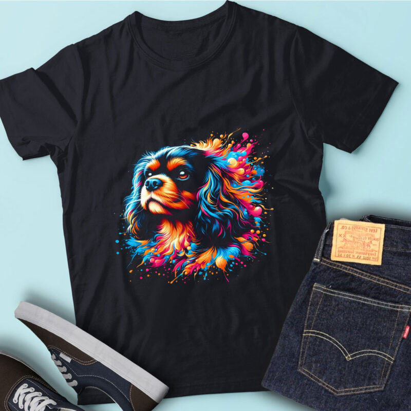 M243 Colorful Artistic Cavalier King Charles Spaniel