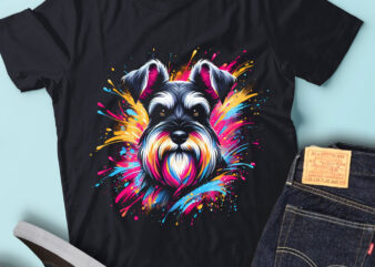 M246 Colorful Artistic Miniature Schnauzer Funny Dog