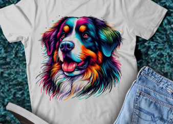 M251 Colorful Artistic Bernese Mountain Dogs Cute Puppy