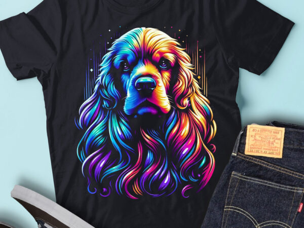 M258 new colorful artistic cocker spaniels pet lover t shirt designs for sale