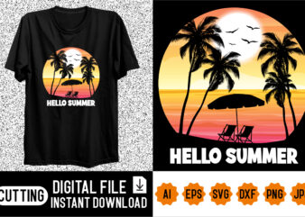 Hello Summer Shirt design print template