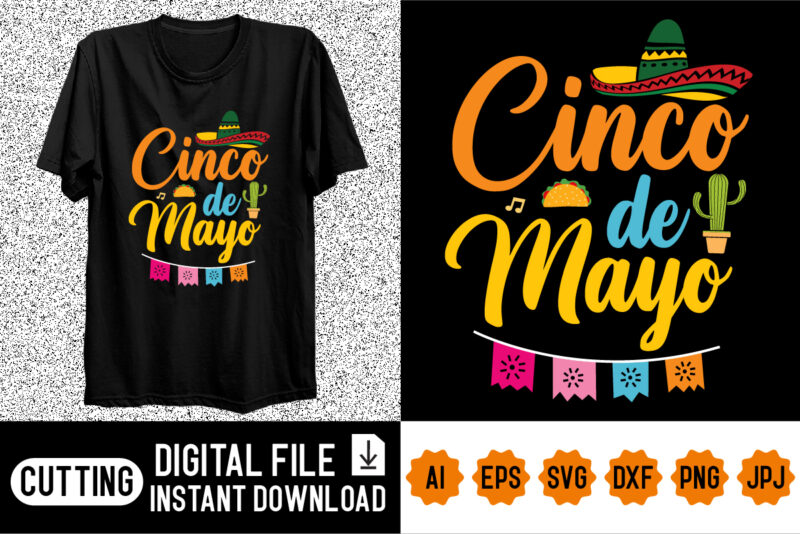 Cinco de mayo Shirt design print template