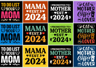 Mom Mothers Day T-Shirt Design Bundle