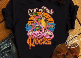 Our Flock Rocks Flamingo Matching Family Vacation T-Shirt ltsp