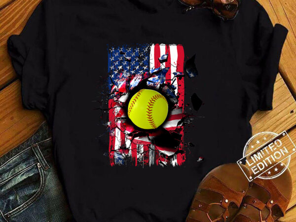 Patriotic softball 4th of july men usa american flag boys t-shirt ltsp