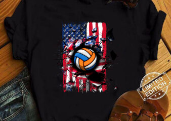 Patriotic volleyball 4th Of July Men USA American Flag Boys T-Shirt ltsp