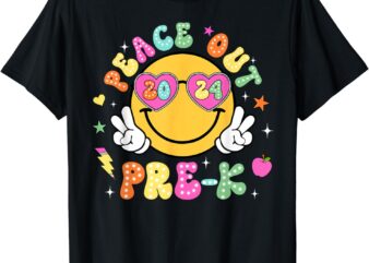 Peace Out Pre-K Cute Groovy Last Day of Pre-K T-Shirt
