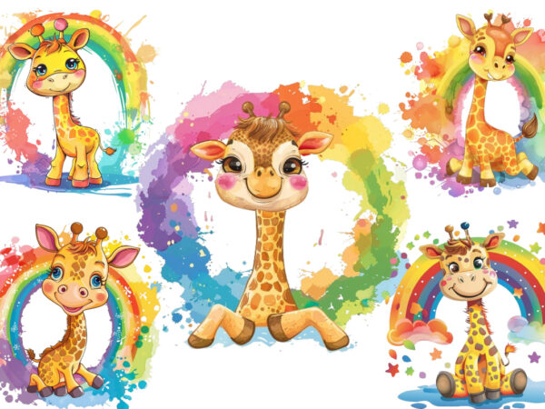 Cute baby giraf clipart t shirt vector file