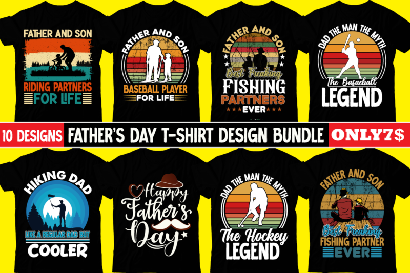 Father’s Day T-shirt Design Bundle, Retro Vintage Dad Svg Bundle, Dad Shirt Svg, Father’s Day Svg, Funny Dad Svg, Dad Quotes Svg, Daddy Png,