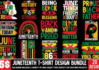 Juneteenth T-shirt Design Bundle, Juneteenth Sublimation Quotes, Juneteenth SVG BUndle, Juneteenth Sublimation Bundle