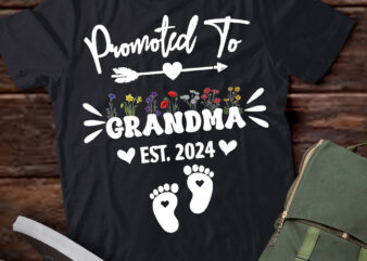 Promoted To Grandma Est 2024 New Grandma Women Grandmother T-Shirt PN