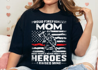 Thin Red Line USA Flag Proud Firefighter Mom Gifts PNG, Mothers Day Png, Strong Women T shirts Design, Fire Womens T shirt, Fire Mom Decal