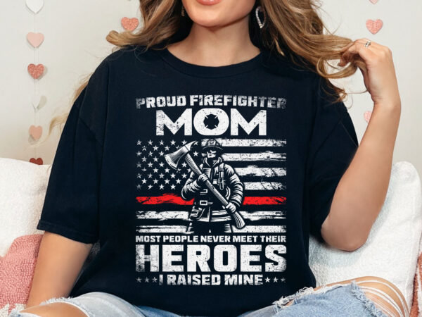 Thin red line usa flag proud firefighter mom gifts png, mothers day png, strong women t shirts design, fire womens t shirt, fire mom decal
