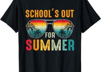 Retro Last Day of Schools Out For Summer Teacher Boys Girls T-Shirt