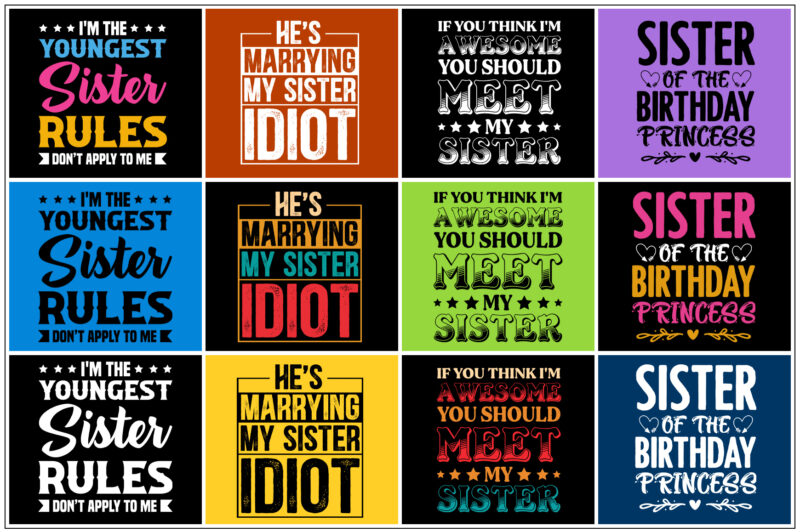 Sister T-Shirt Design Bundle