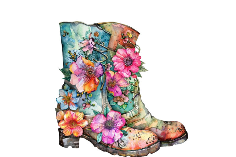 Spring Flowers in Boots clipart