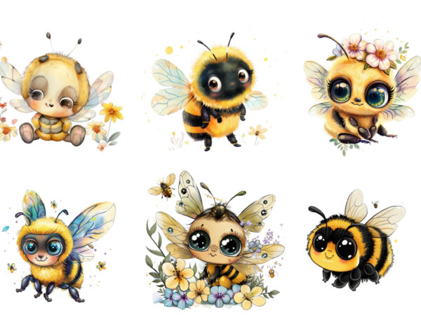 Cartoon little cute bee clipart t shirt vector file