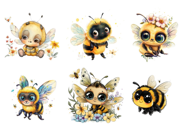 cartoon little Cute Bee Clipart