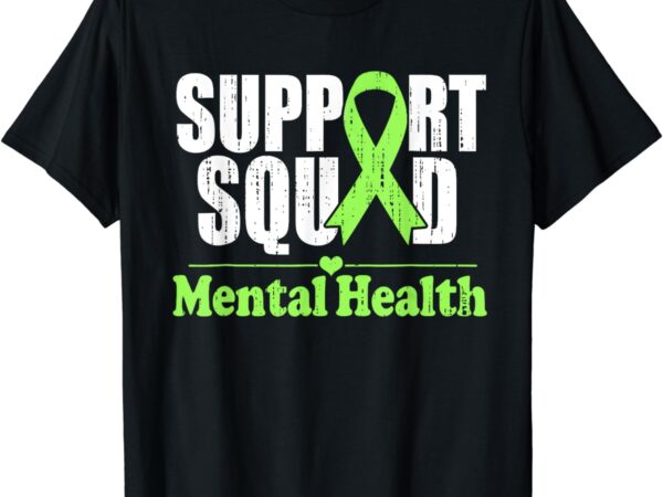Support squad mental health awareness lime green ribbon t-shirt