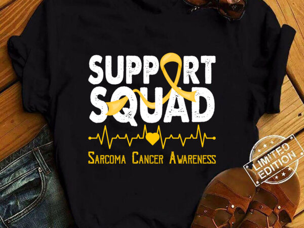 Support squad sarcoma cancer awareness yellow ribbon men women t-shirt ltsp