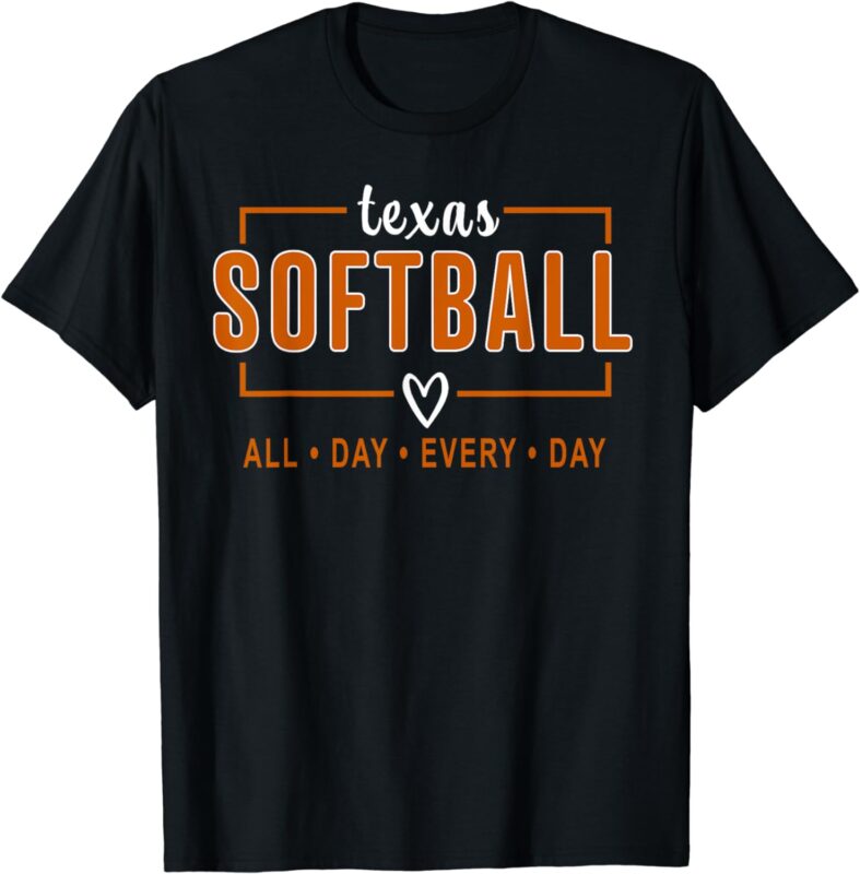 Texas Softball Vintage Womens Mens Kids Team Retro Softball T-Shirt