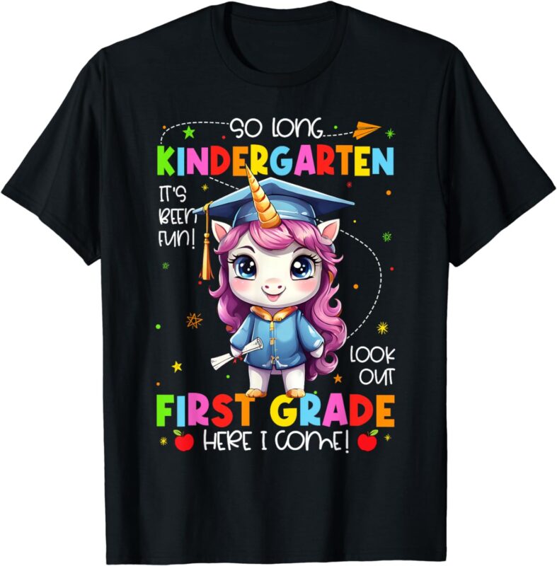 Unicorn So Long Kindergarten Graduation Last Day Of School T-Shirt