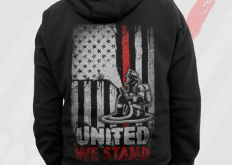 Thin Red Line USA Flag United We Stand Firefighter PNG, Fathers Day Png, Fire man Png, Firefighting Gift T shirt Design, Fire Dept Rescue