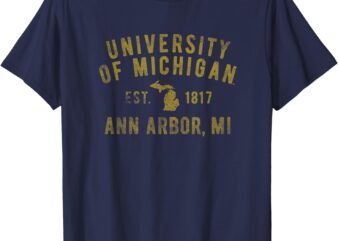 University of Michigan Wolverines U of M Simple State Design T-Shirt